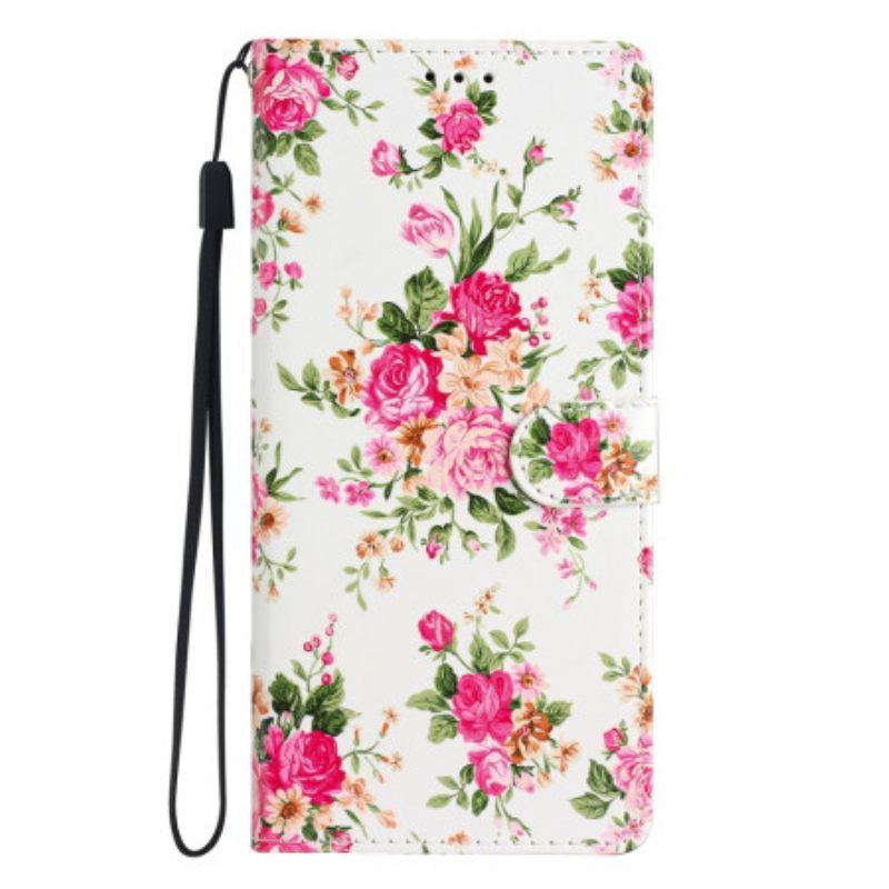 Κάλυμμα Oppo Reno 8 με κορδονι Strap Liberty Flowers